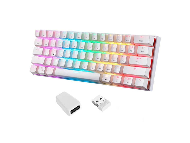 Motospeed Wireless Mechanical keyboard SK62 White (red switch) - Gaming Tastaturen - Weiss