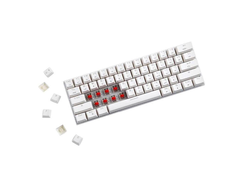 Motospeed Wireless Mechanical keyboard SK62 White (red switch) - Gaming Tastaturen - Weiss