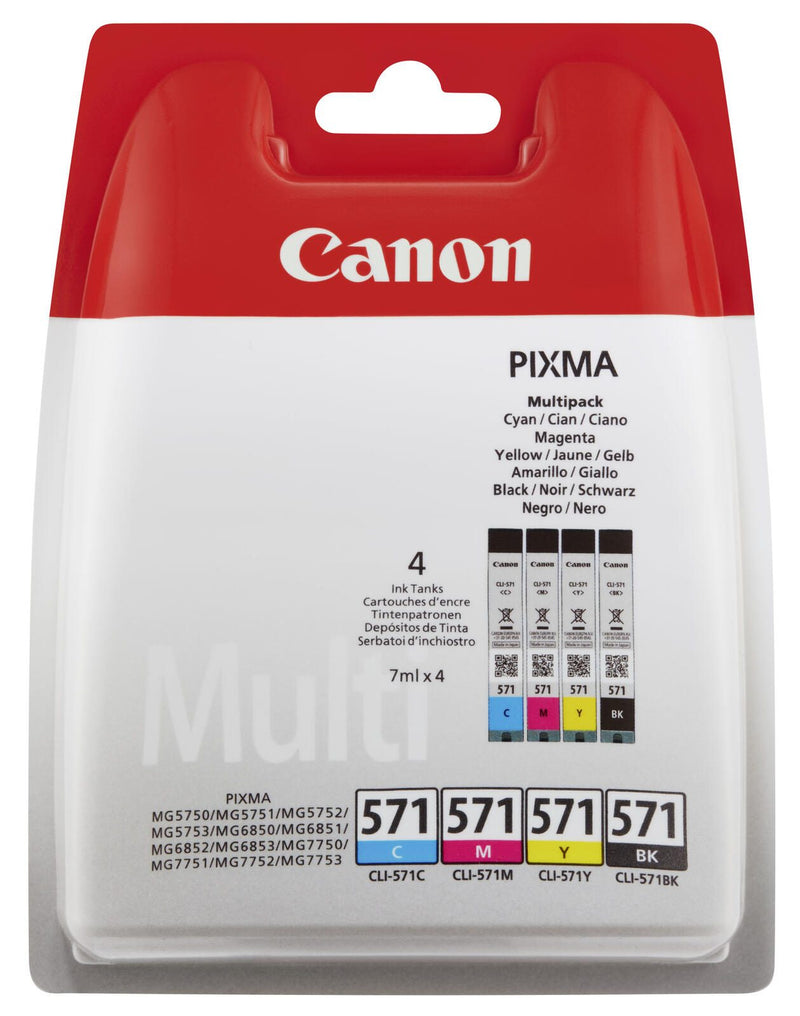 Canon Original CLI-571 Druckerpatronen - 4er Multipack (0386C005)