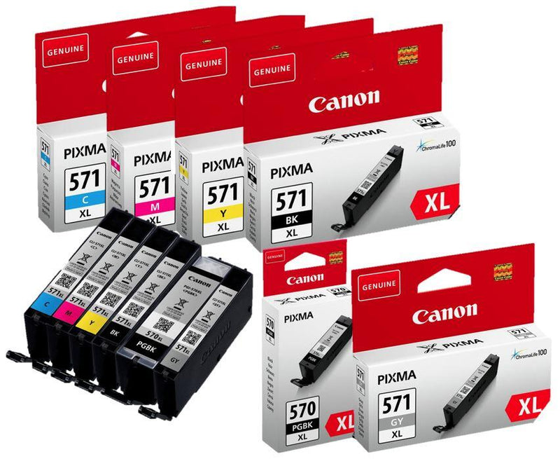 Canon Original PGI-570XL/CLI-571XL Druckerpatronen - 6er Multipack (CMYK/GY/PGBK)