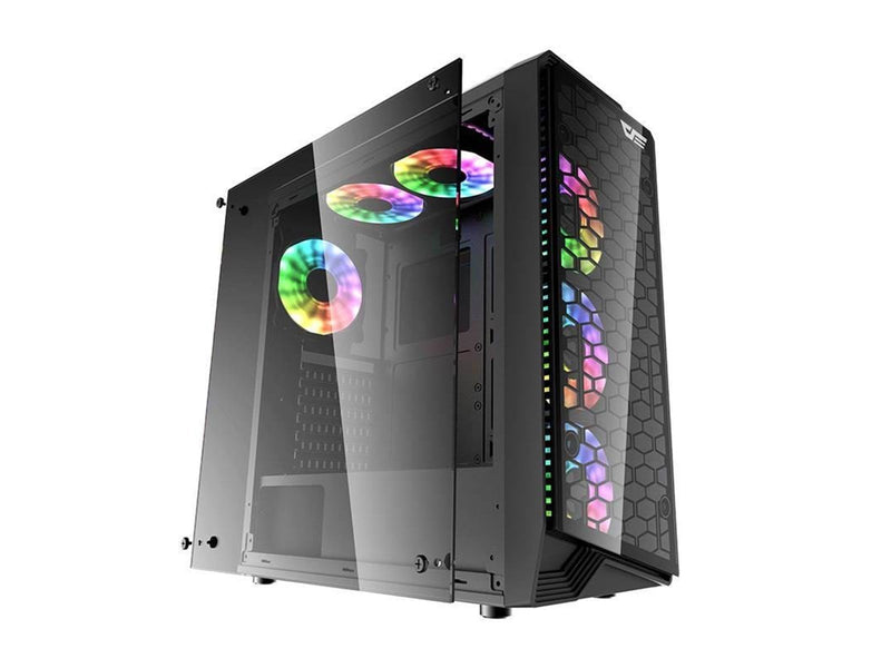 Darkflash Water Square 5 computer case (black) - Gehäuse - Schwarz