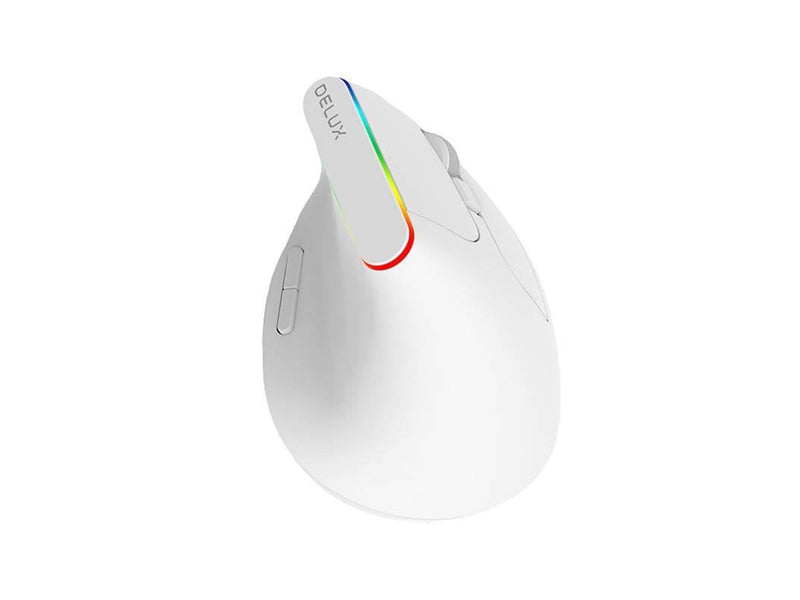 DeLUX Wireless Vertical Mouse Delux M618C 2.4G 1600DPI RGB (white) - Vertical mouse (Weiß)