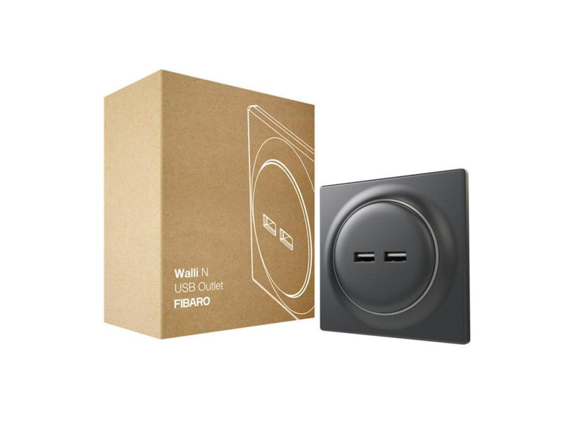 Fibaro Walli N USB Outlet Anthracite