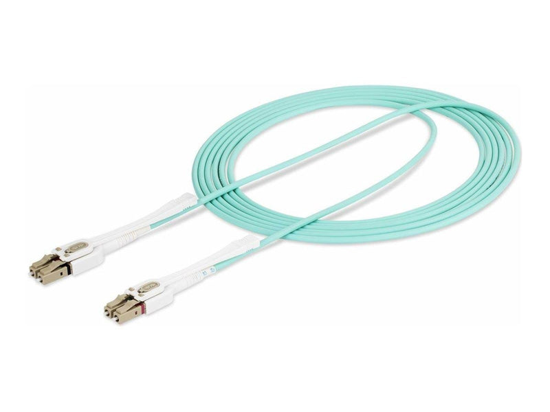StarTech.com 3m (10ft) LC to LC (UPC) OM4 Multimode Fiber Optic Cable - patch cable - 3 m - aqua - Grün - 3 meter