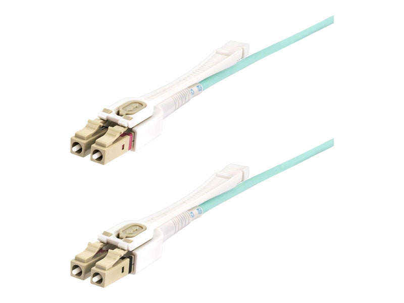 StarTech.com 8m (26ft) LC to LC (UPC) OM4 Multimode Fiber Optic Cable - patch cable - 8 m - aqua - Grün - 8 meter