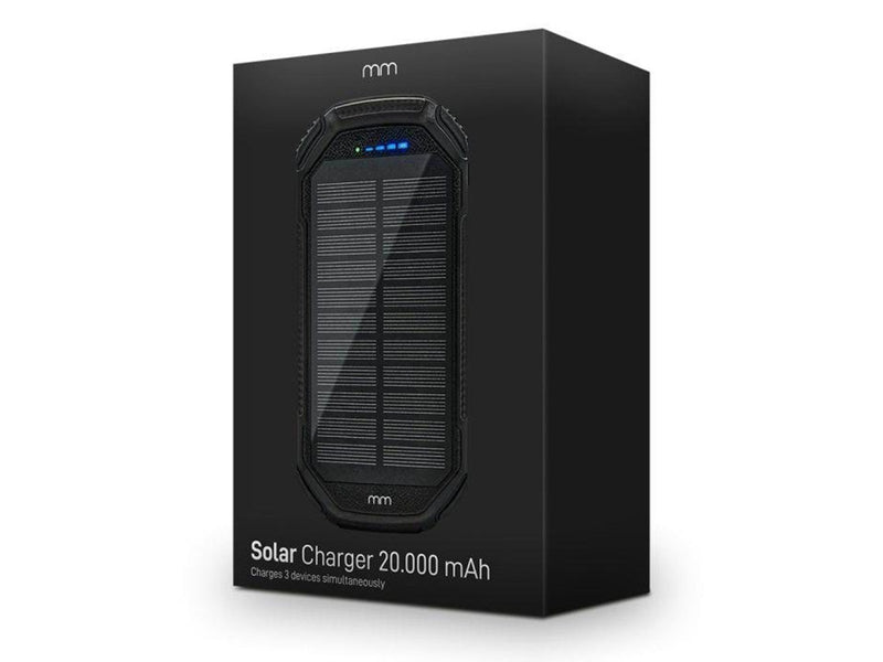 Mikamax QI Solar Powerbank - 20000 mAh - PD 20W - USB-C & Wireless Charging Powerbank (Akku) - schwarz - 20000 mAh