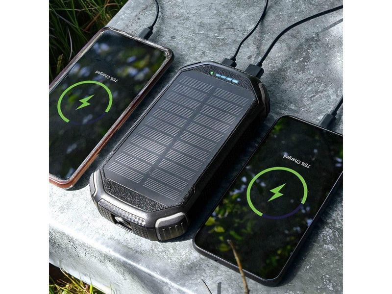 Mikamax QI Solar Powerbank - 20000 mAh - PD 20W - USB-C & Wireless Charging Powerbank (Akku) - schwarz - 20000 mAh