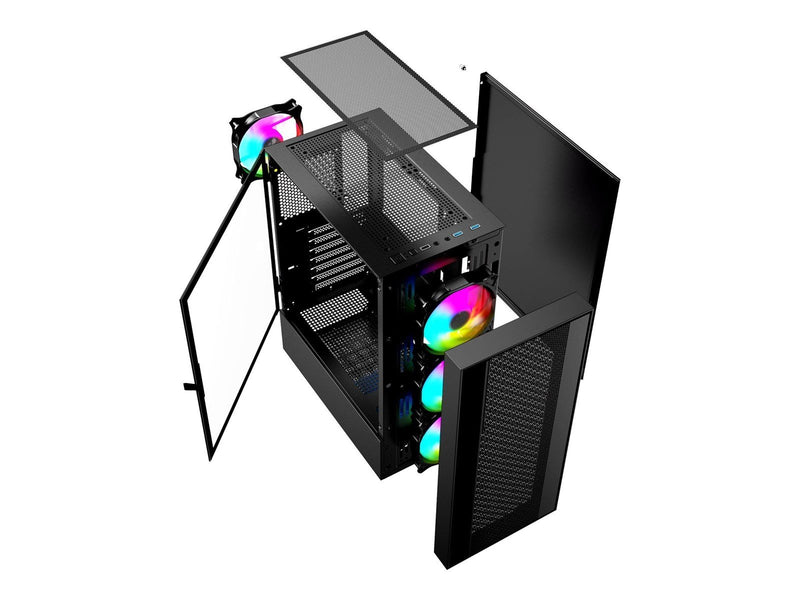Gembird Fornax 4000 - mid tower - ATX - Gehäuse - Tower - Schwarz