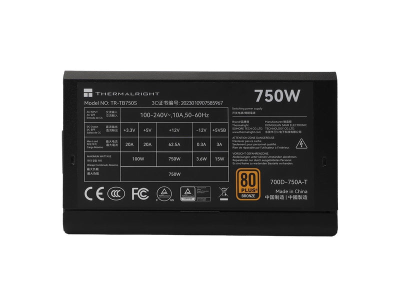 Thermalright TB S - Netzteile - 750 Watt - 140 mm - ATX 3.0 - 80 Plus Bronze zertifiziert