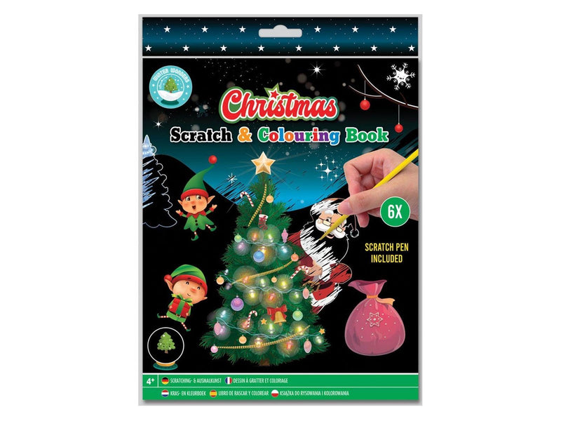 Grafix Scratch and Coloring Book Christmas