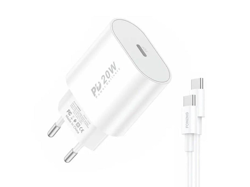 Foneng Fast charger  1x USB EU39 + USB Type C cable