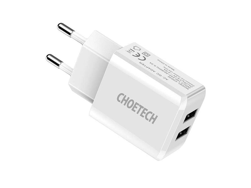 Choetech Power charger  C0030 2A 2x USB (white)