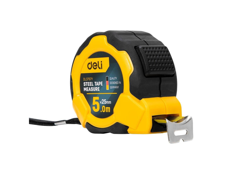Deli Tools Steel Measuring Tape 5m/25mm  EDL3797Y(yellow)