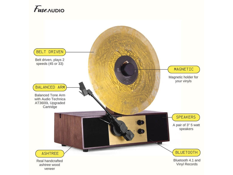 Fuse Audio REC - Audio Technica pick-up - Plattenspieler Braun