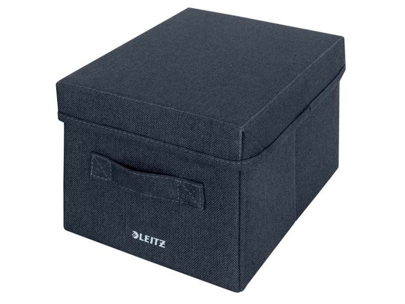Leitz Aufbewahrungsbox aus Stoff mit Deckel klein, Samtgrau, 2er-Pack