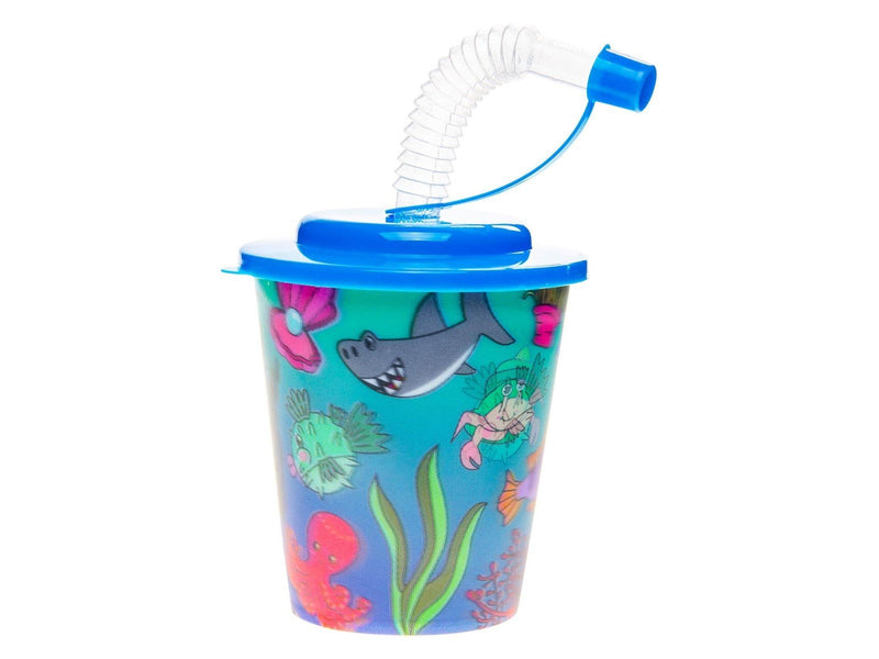 LG-Imports Cup with Lid and Straw Underwater World 12 pcs.