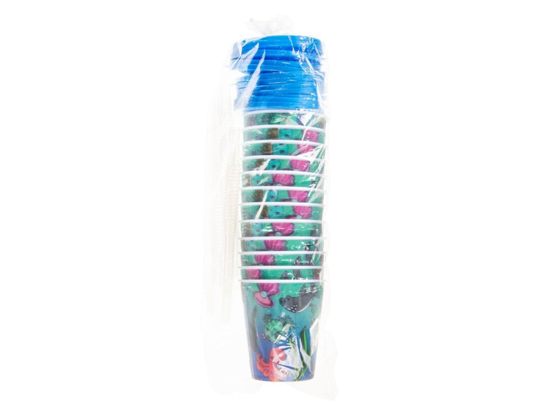 LG-Imports Cup with Lid and Straw Underwater World 12 pcs.