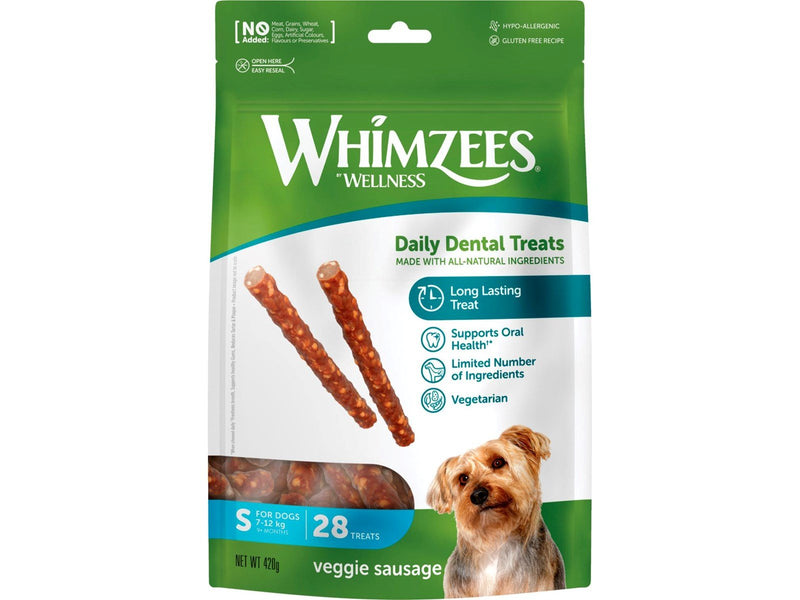 Whimzees Daily Dental Treats Veggie Sausage S 28p 420g