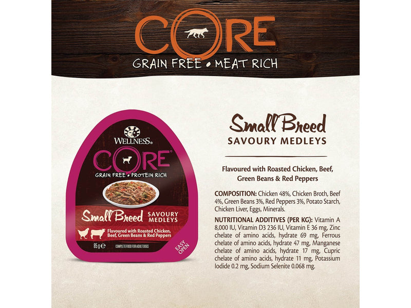 CORE Dog Food Small Breed Savoury Medleys Roasted Chicken & Beef 85g