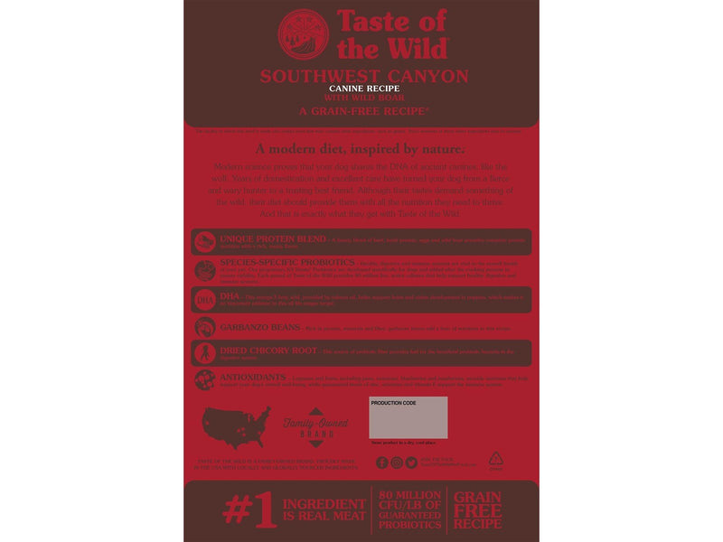Taste of the Wild Southwest Canyon Canine Recipe Wild Boar 12.2kg