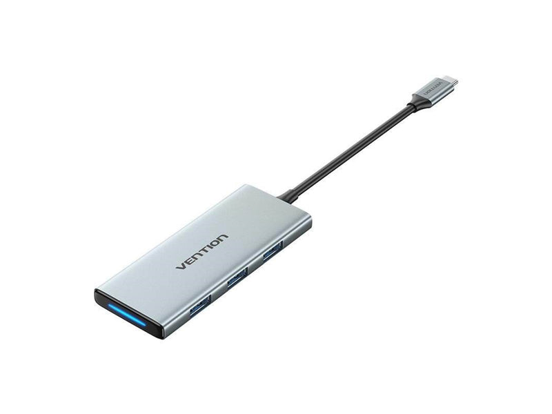 Vention USB-C to HDMI/USB 3.0x3/SD/TF/PD Docking Station 0.15M Gray Aluminum Alloy Type USB-Hubs - USB 3.0 - 6 - silber