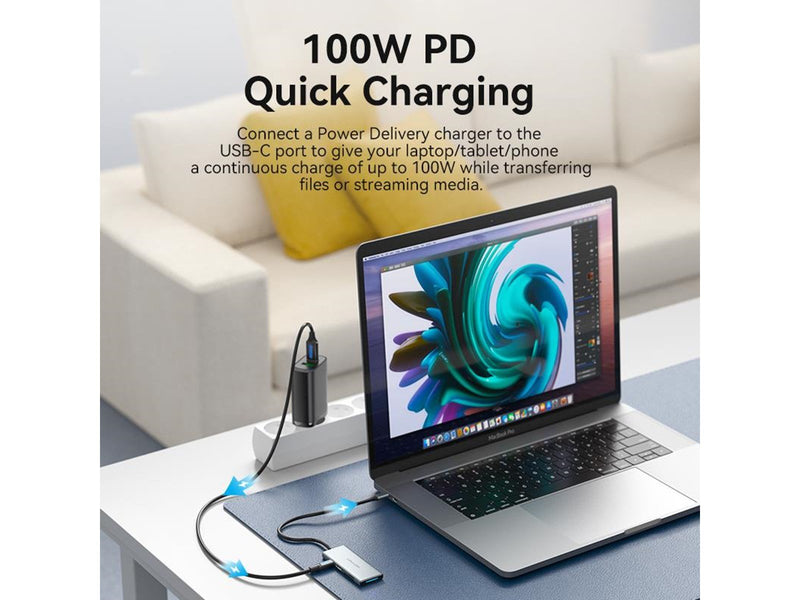 Vention USB-C to HDMI/USB 3.0x3/SD/TF/PD Docking Station 0.15M Gray Aluminum Alloy Type USB-Hubs - USB 3.0 - 6 - silber