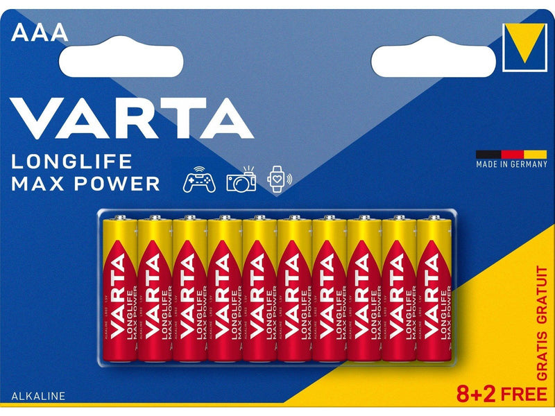 VARTA Longlife Max Power AAA 10 Pack (8+2)