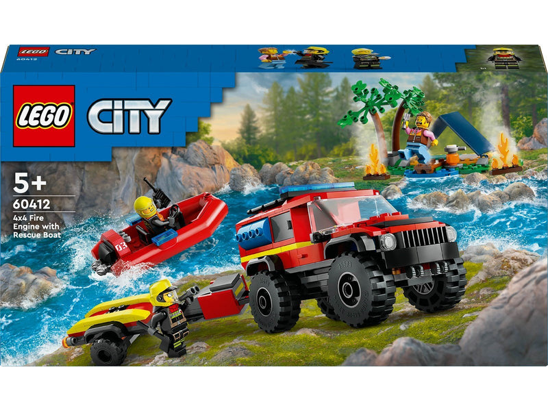 LEGO City 60412 Feuerwehrgeländewagen mit Rettungsboot