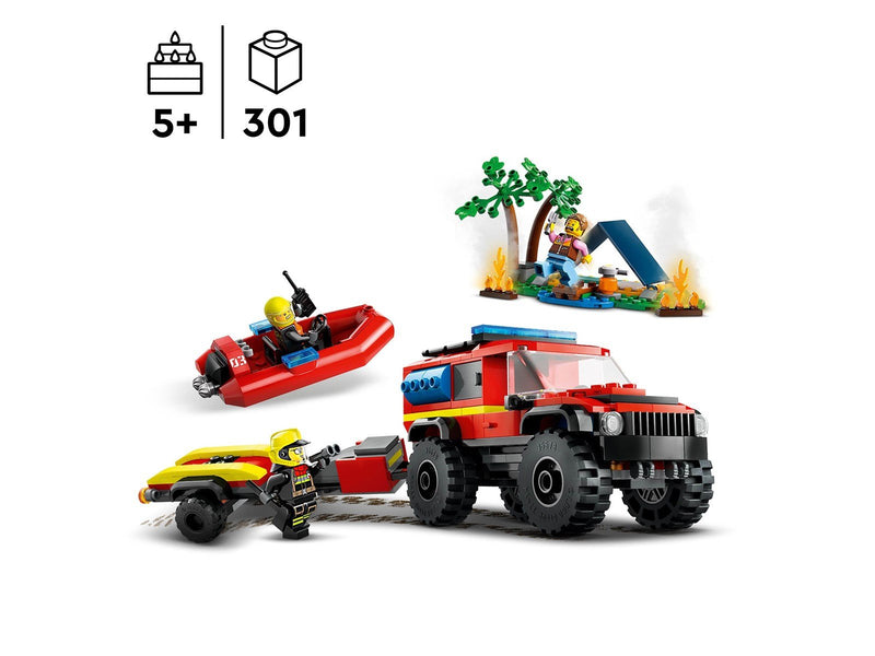 LEGO City 60412 Feuerwehrgeländewagen mit Rettungsboot