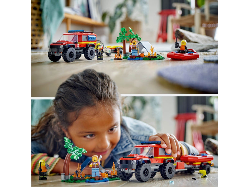 LEGO City 60412 Feuerwehrgeländewagen mit Rettungsboot