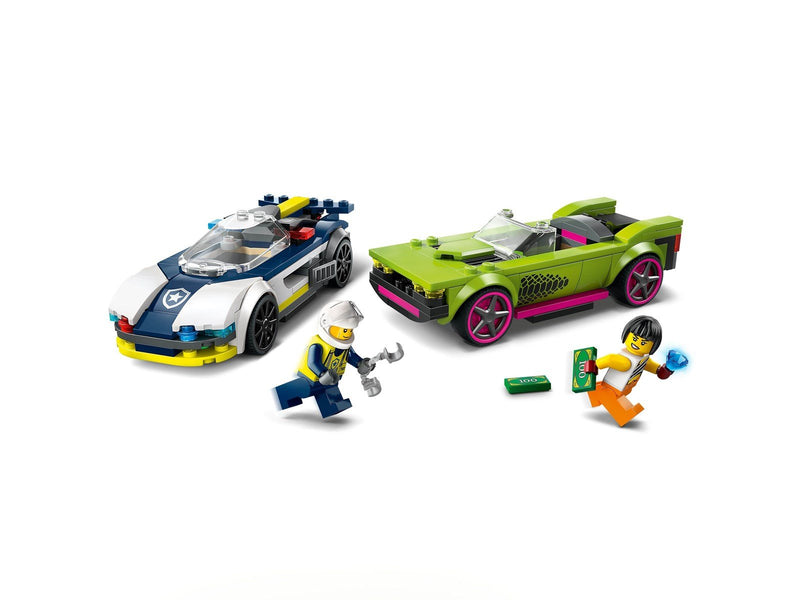 LEGO City 60415 Verfolgungsjagd mit Polizeiauto und Muscle Car