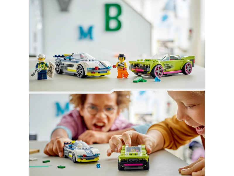 LEGO City 60415 Verfolgungsjagd mit Polizeiauto und Muscle Car
