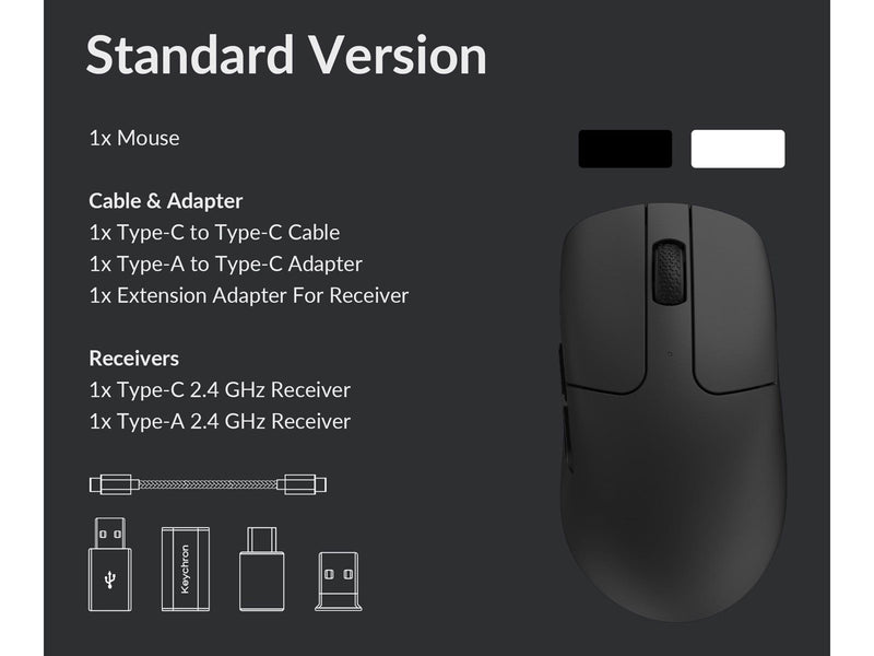Keychron M2 Wireless - Gaming Maus (Schwarz)