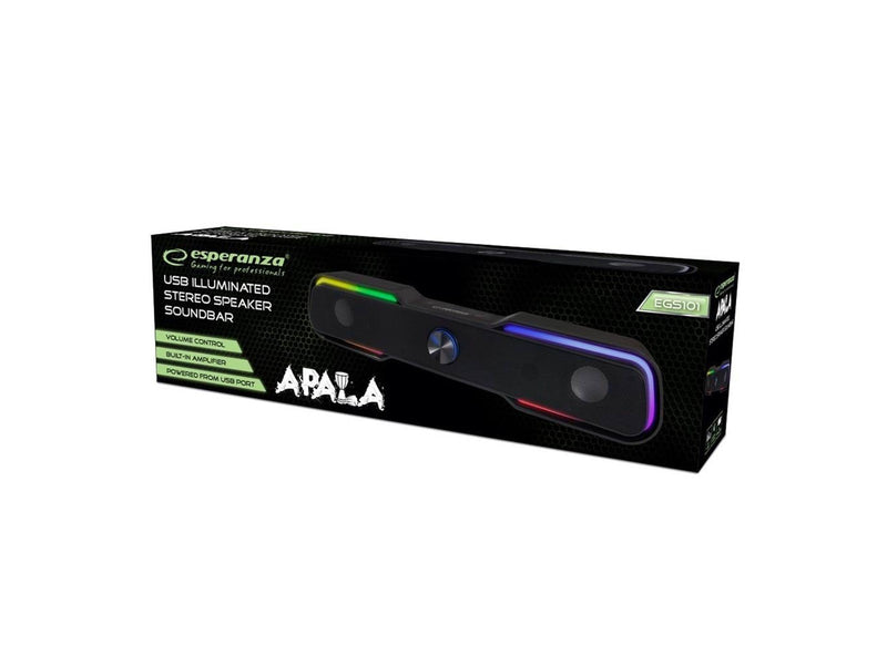 Esperanza USB SPEAKER/SOUNDBAR LED RAINBOW APALA