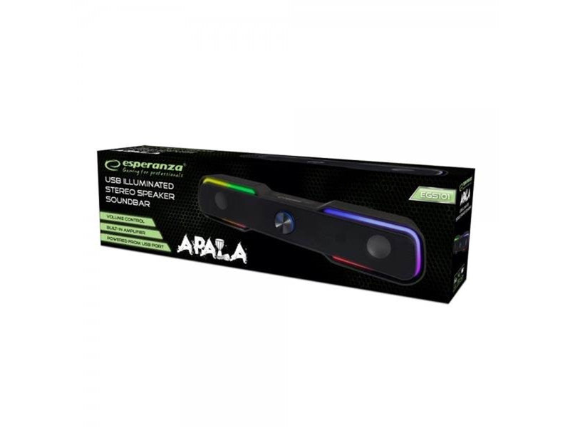 Esperanza USB SPEAKER/SOUNDBAR LED RAINBOW APALA