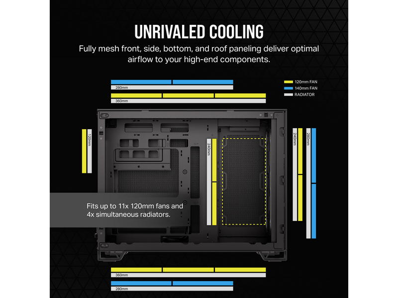 Corsair 2500D Airflow - Dual Chamber - Gehäuse - Minitower - Schwarz