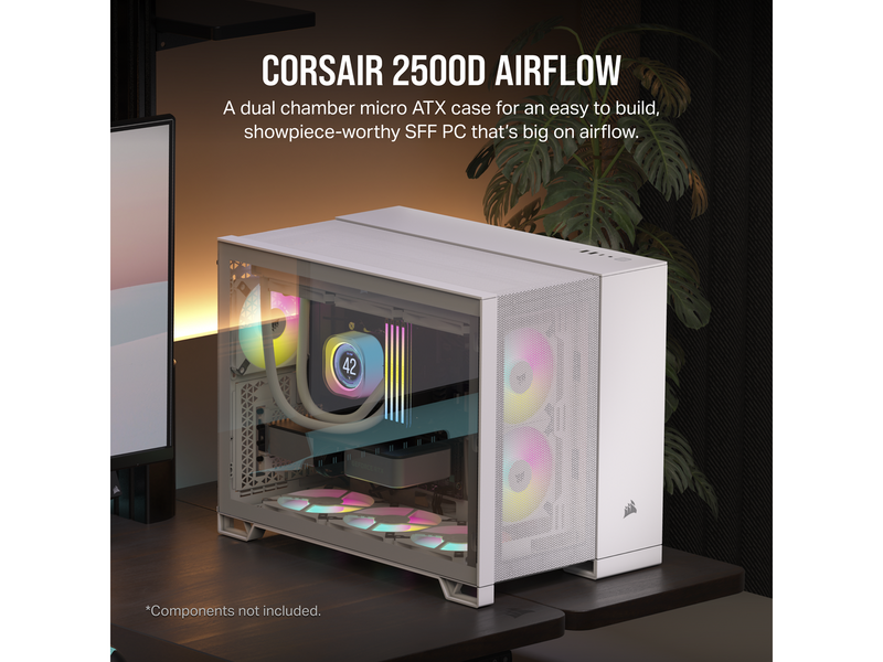 Corsair 2500D Airflow - Dual Chamber - Gehäuse - Minitower - Weiß