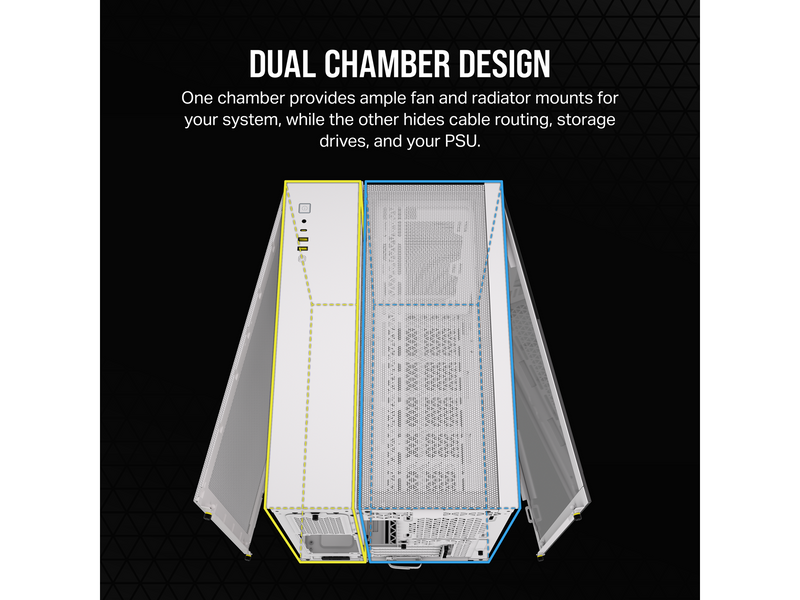 Corsair 2500D Airflow - Dual Chamber - Gehäuse - Minitower - Weiß