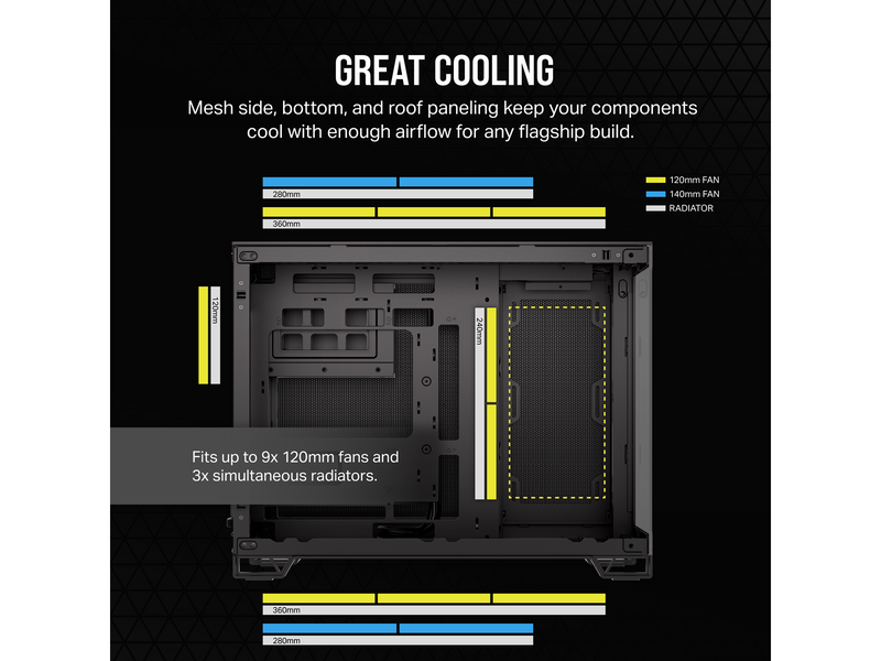 Corsair 2500X - Dual Chamber - Gehäuse - Minitower - Schwarz