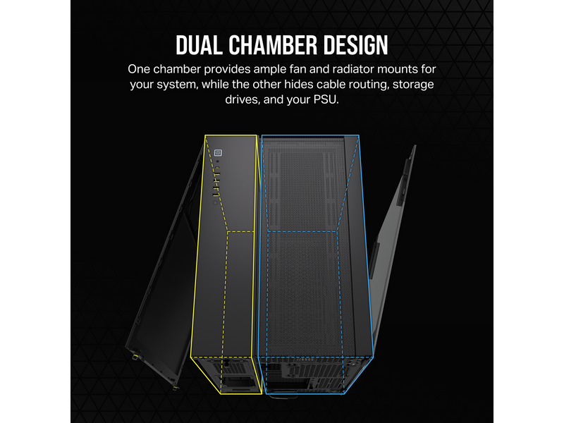 Corsair 6500D Airflow - Dual Chamber - Gehäuse - Miditower - Schwarz