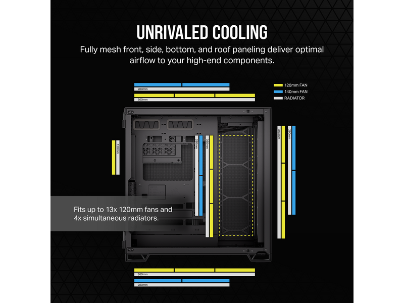 Corsair 6500D Airflow - Dual Chamber - Gehäuse - Miditower - Schwarz
