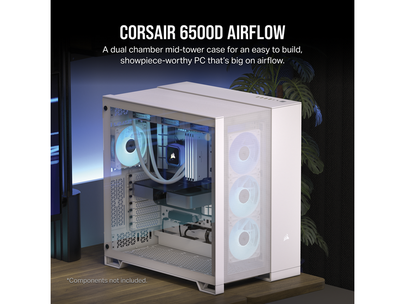 Corsair 6500D Airflow - Dual Chamber - Gehäuse - Miditower - Weiß