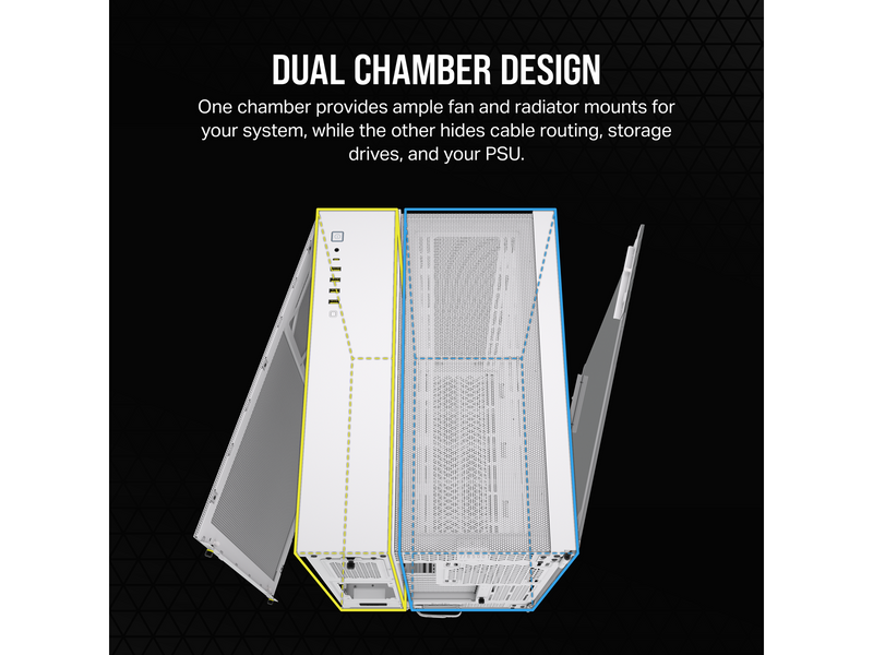 Corsair 6500D Airflow - Dual Chamber - Gehäuse - Miditower - Weiß