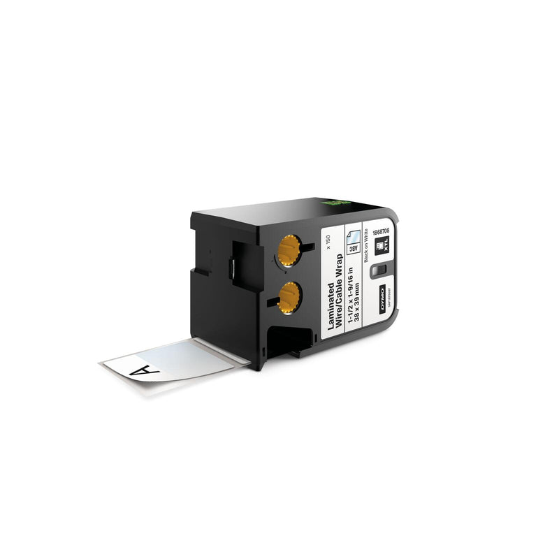 DYMO® Original XTL™ Vinyl-Etikett 38mm x 39mm - schwarz auf weiß