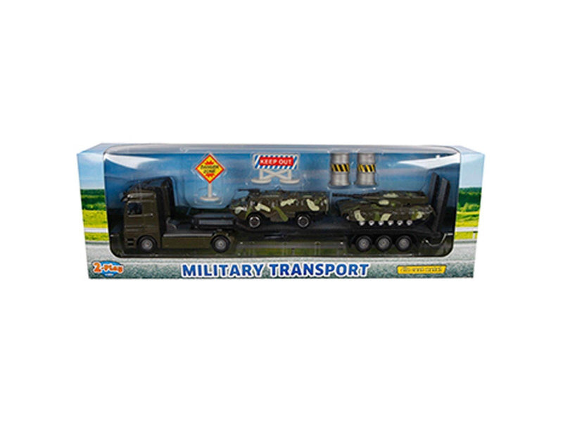 2-Play Traffic 2-Play Die-cast Truck Transporter with Tanks 24cm