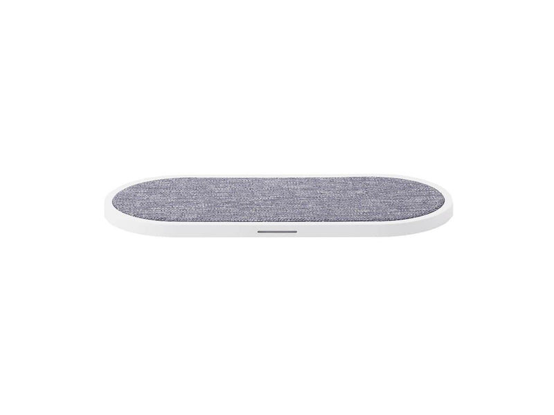 GEAR Wireless Dual QI Charger USB-C Port 2x10W White with Grey Textile