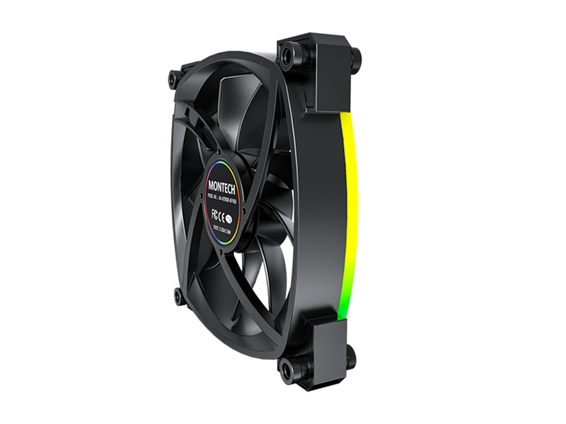 Montech AX120 PWM BK - Gehäuselüfter - 120mm - Schwarz mit RGB LED - 27 dBA