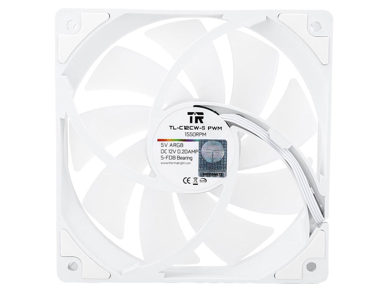 Thermalright TL-C12CW-S ARGB - White - Gehäuselüfter - 120mm - Weiß mit RGB-Beleuchtung - 26 dBA
