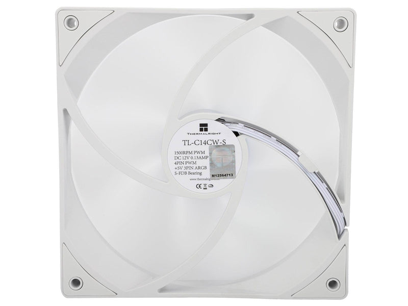 Thermalright TL-C14CW-S ARGB - White - Gehäuselüfter - 140mm - Weiß mit RGB-Beleuchtung - 26 dBA