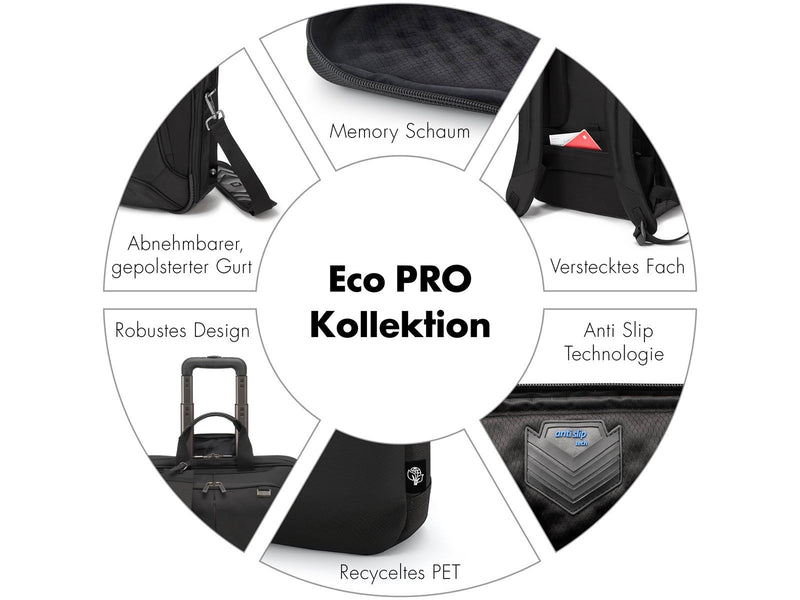 Dicota Slim Eco Pro Rucksack für Laptop 14.1" | Schwarz